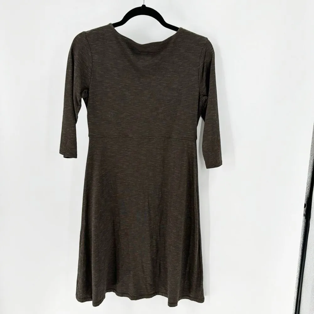 Horny Toad brown Rosalinda dress casual Gorpcore 3 quarter sleeve size S - Image 2