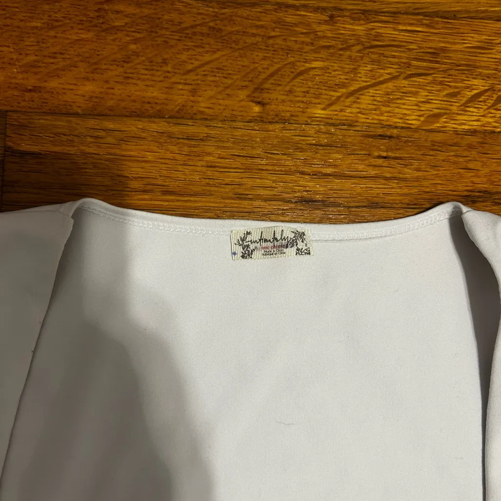 Square Neck Chic White Women's Bodysuit - Image 2