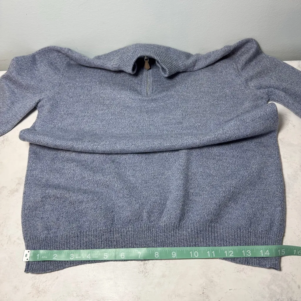 Stenströms Blue Merino Wool Quarter Zip Sweater M Size M - Image 8