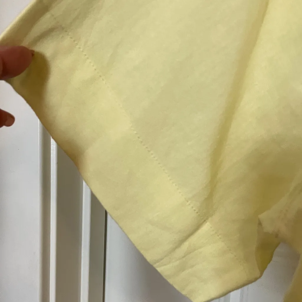 Stars Above  lemon Yellow Button Down Shirt linen - Image 6