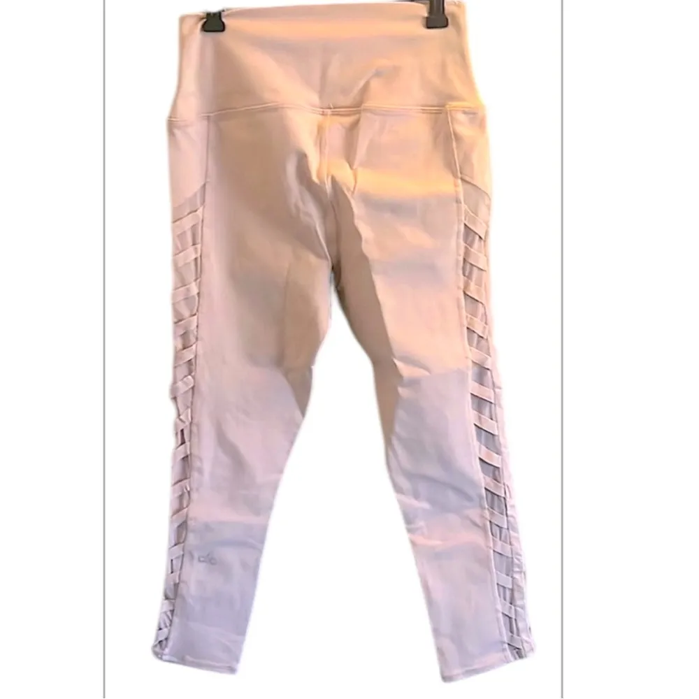 Alo Yoga lace up side pale pink “ ballerina “ leggings- medium - Image 2