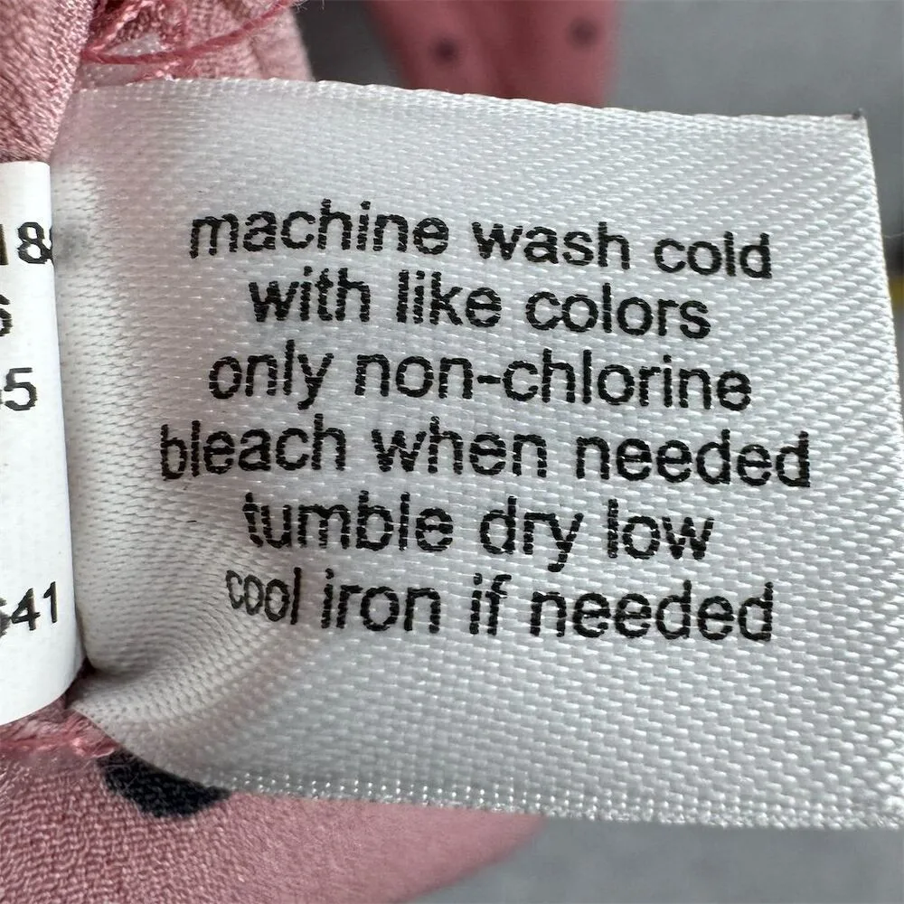 Women's Size 18/20 Pink Polka Dot Tie Neck Blouse Long Sleeve - Image 7