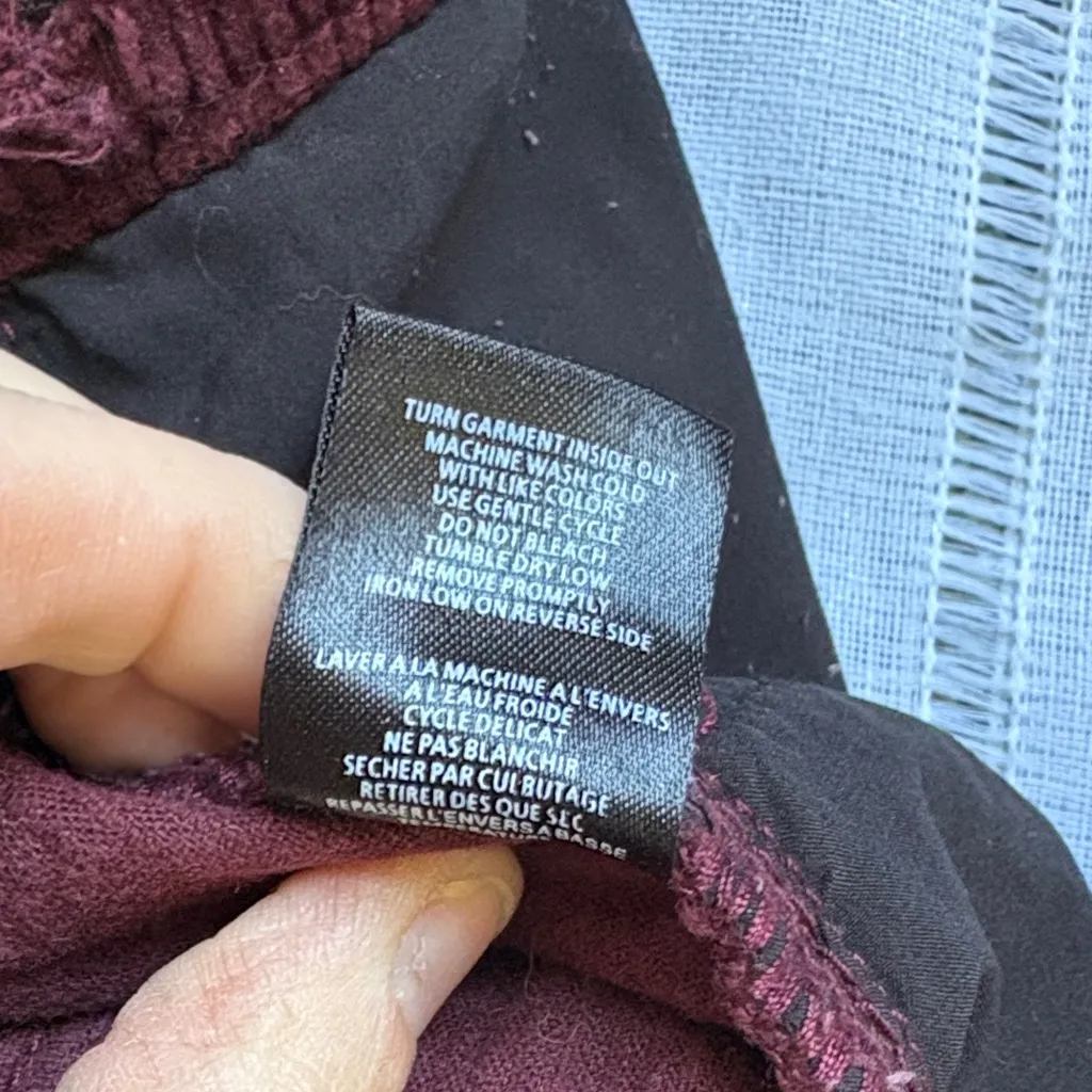 Oat New York High Rise Skinny Corduroy Pants in Burgundy Red Size 27 - Image 5