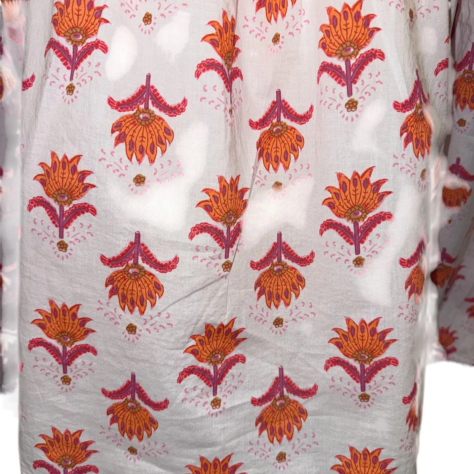 J. Crew Cotton Square Neck Ruffle Top Size M White Fresh Cantaloupe‎ Womens - Image 5