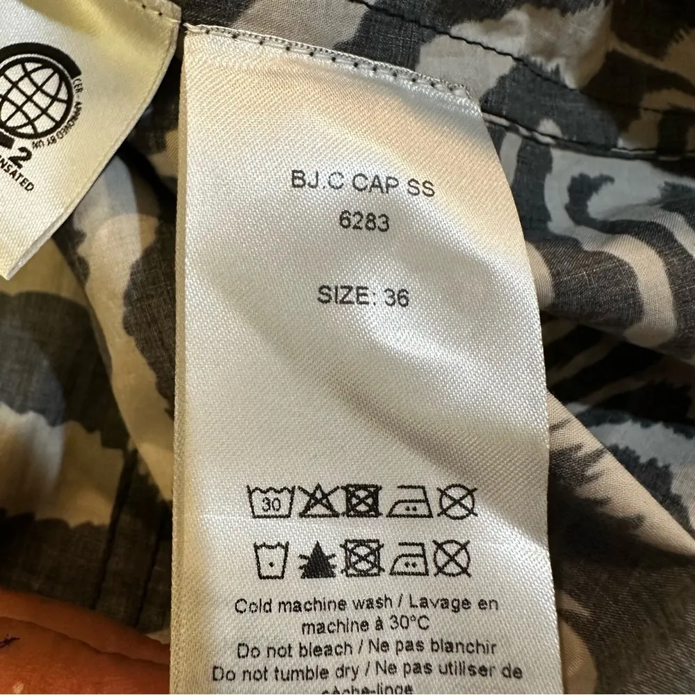 Ganni Puff Sleeve Mini Shirt Dress in Tiger Print Size 36 FR US 4 - Image 11