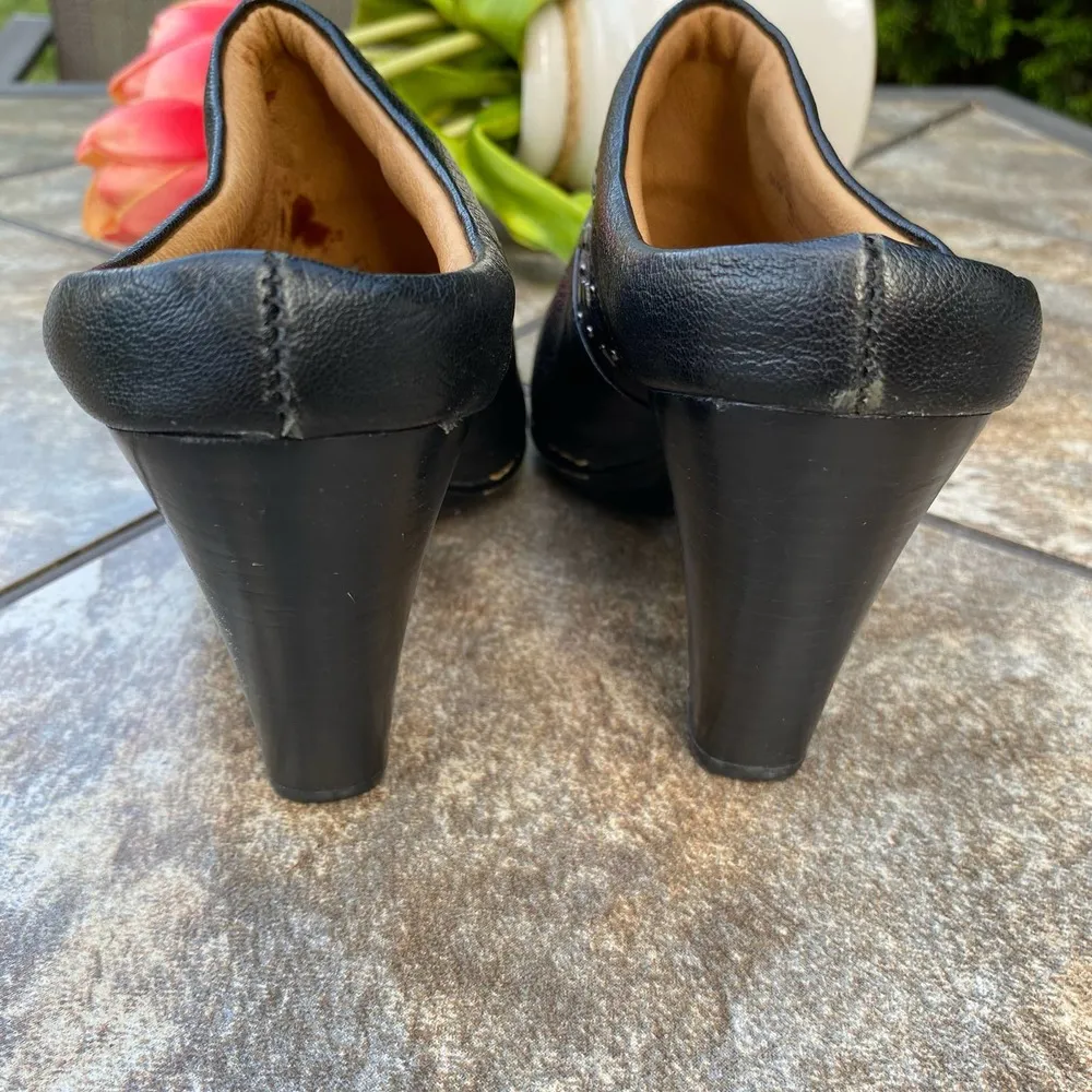 SOFFT Womens Black Leather Soleil Sion Studded Block Heel Comfort Mules Size 9.5 - Image 5