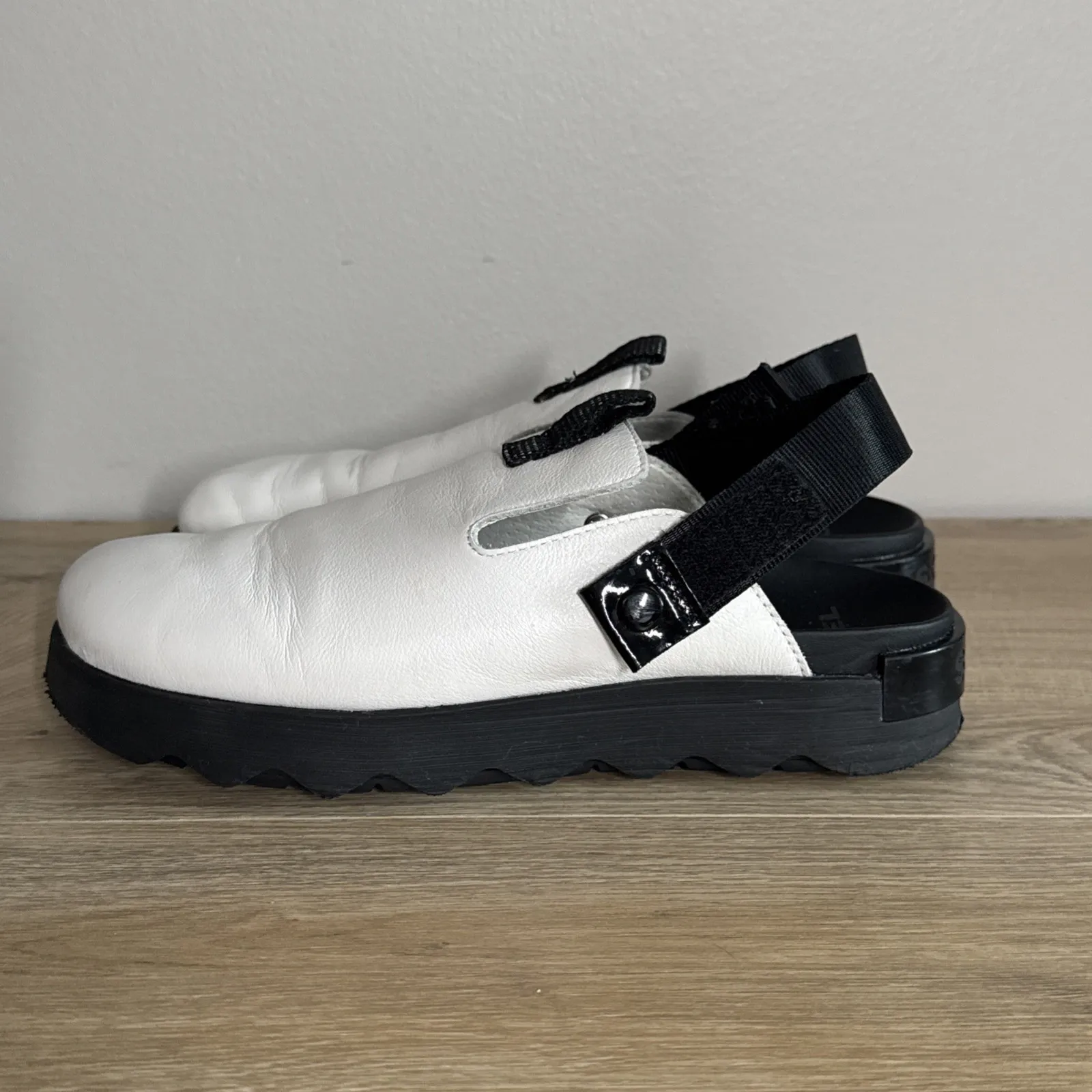 Sorel Viibe Clog Womens 10 White Leather Slingback Casual Platform‎ Neutral - Image 2