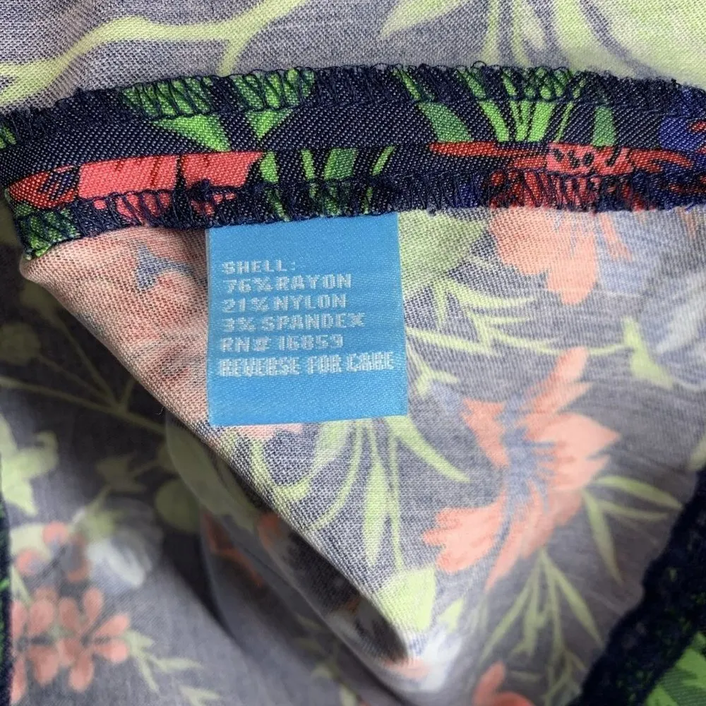 J. McLaughlin Amelia Navy/Multicolor Floral Stretch Sleeveless Top Size 2 Tank - Image 6