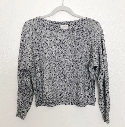 Aritzia Wilfred grey marled off shoulder knit top Size XXS - Image 2