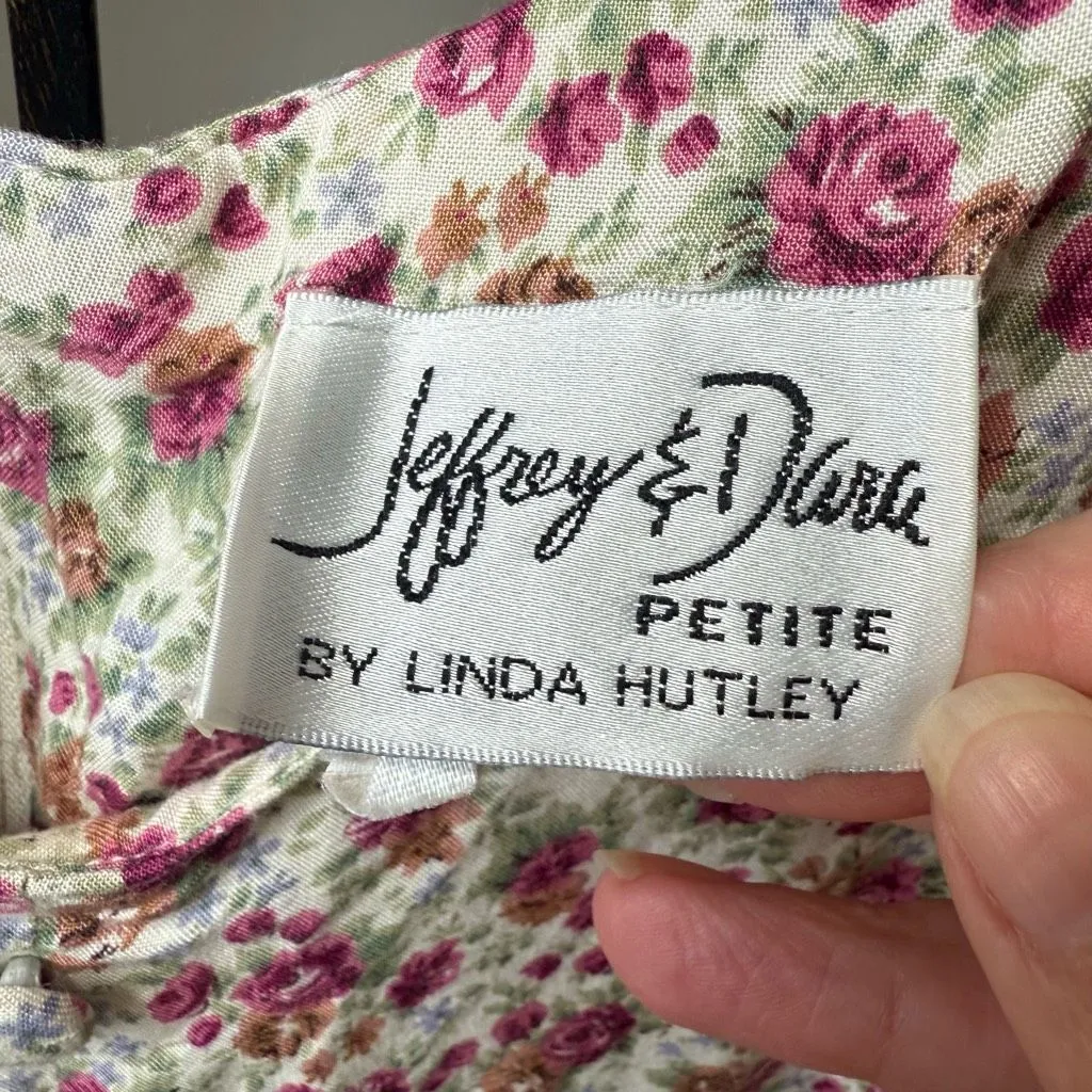 Vintage 90s Jeffrey & Dara Floral Print Wide Leg Jumpsuit 12 Petite Pink Size 12P - Image 5