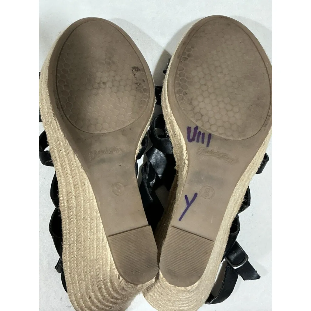 Woman’s Faded Glory Black Strappy Sling back Open Toe Sandals 8 - Image 7