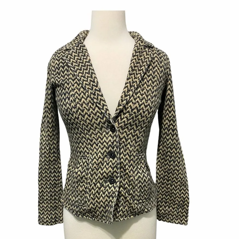 Hurley  Winchester‎ Chevron Print Blazer Tan Small - Image 4