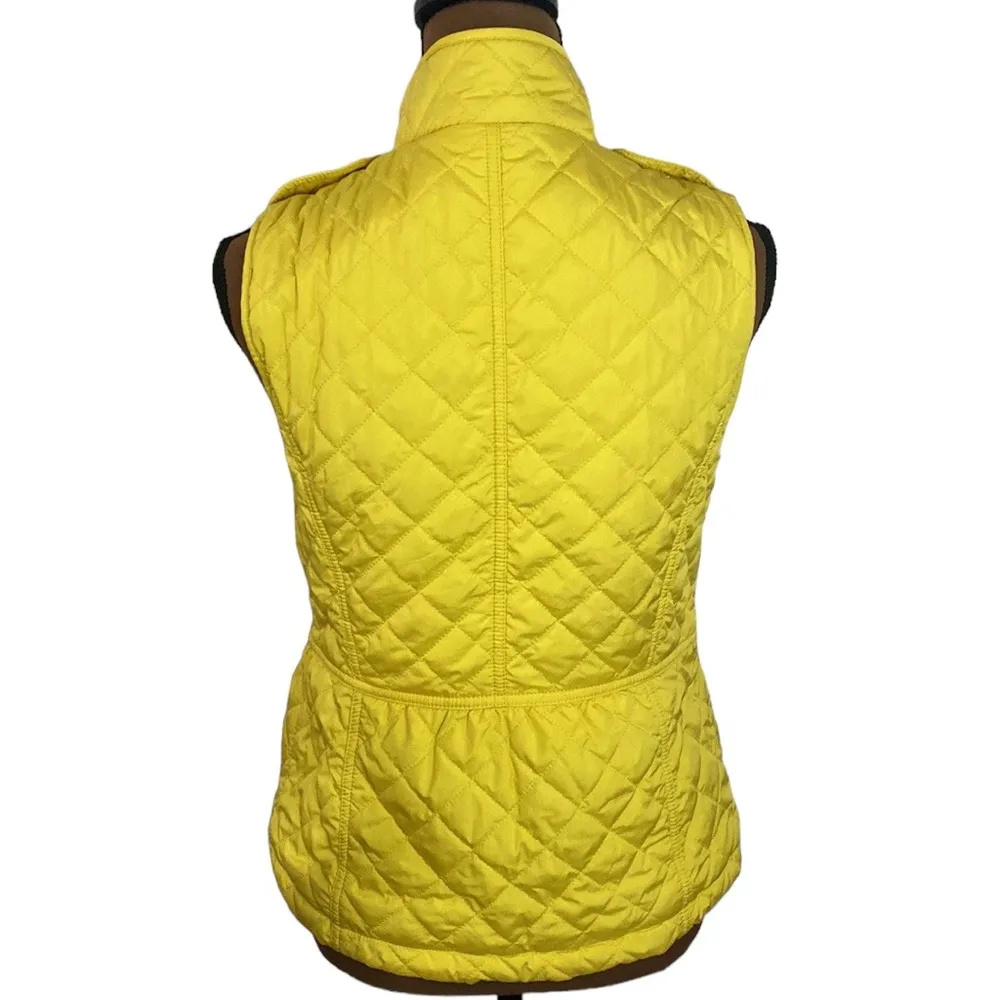 Talbots quilted fleece lined utility vest in vivid yellow size XS - Image 2