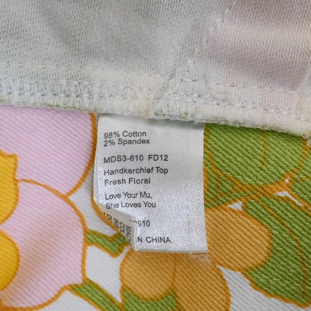 Show Me Your Mumu Womens XL Handkerchief Top in Fresh Floral NEW - Image 9