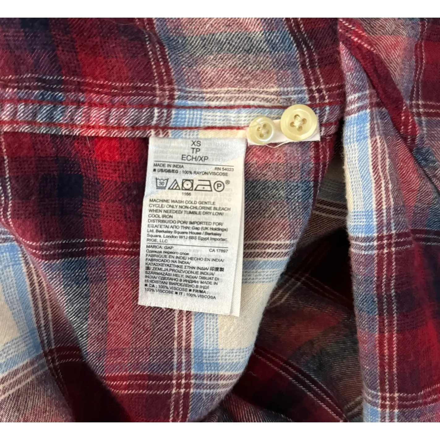 Gap x Pendleton‎ Shirt Womens XS Red White Plaid Campcore Cabincore Heritage - Image 8