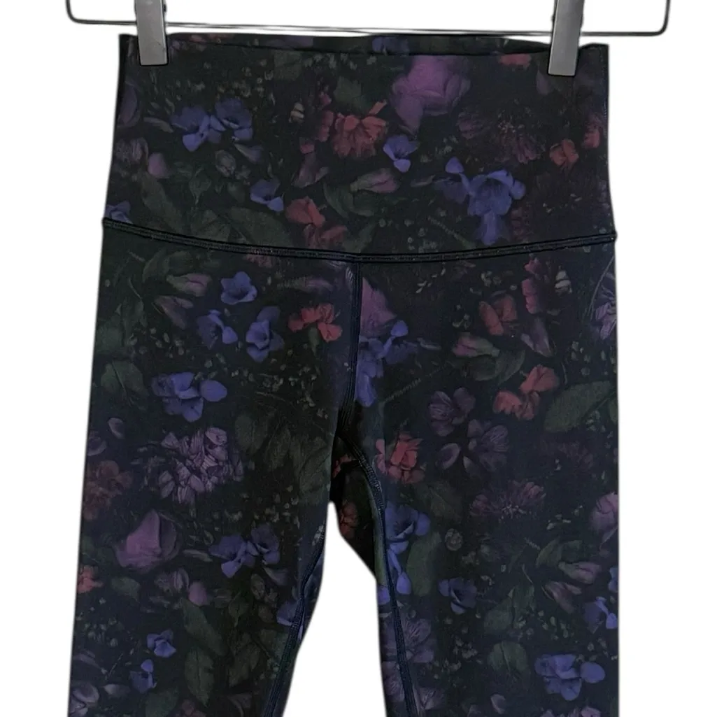 Lululemon Leggings Women’s 4 Wunder Under High Rise Black Floral LW5AOZ - Image 4