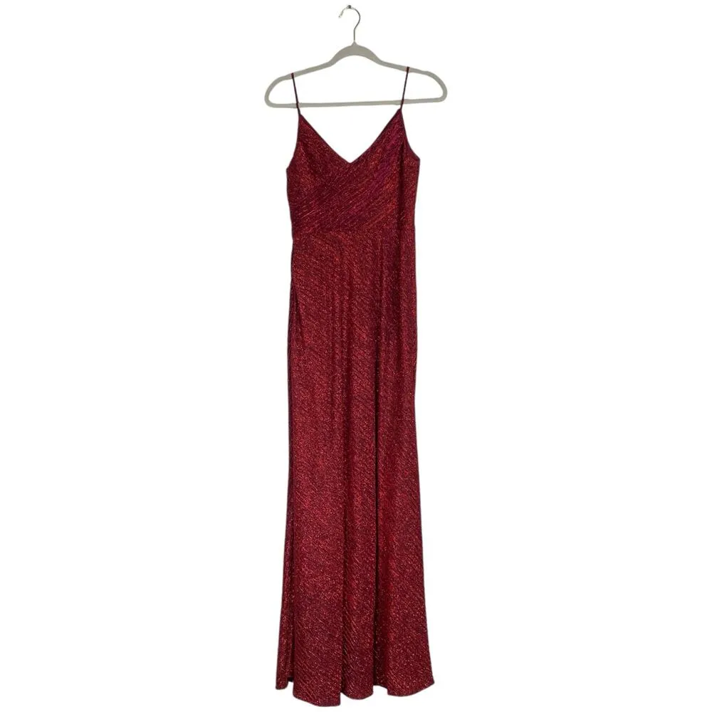CAMILLE LA VIE Red Sparkle Evening Gown Dress Size 6 Formal Prom Shimmer Holiday - Image 2