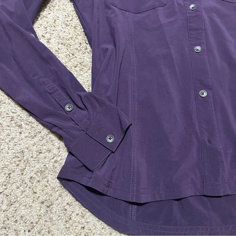 Eddie Bauer Purple Long Sleeve Button Up Hiking Outdoor Shirt - Image 3