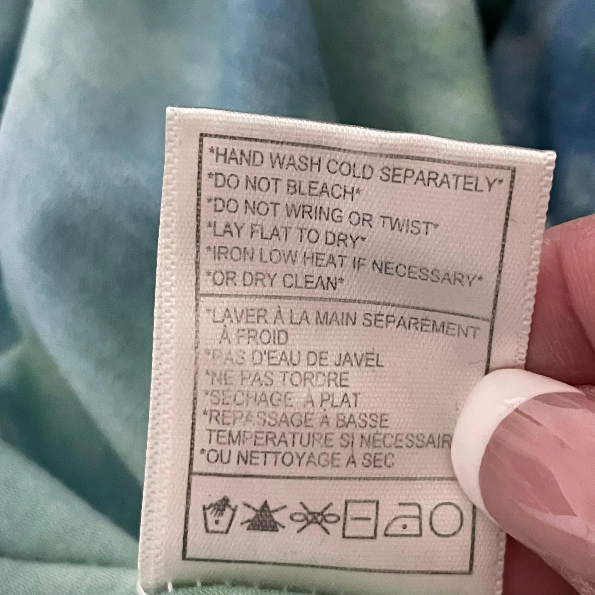 . Tie Dyed Crochet Mini Dress Blue Green White Size 4 - Image 12