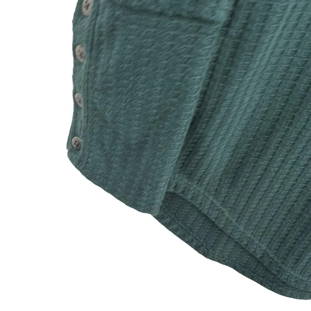 Chaser Blue Green Waffle Knit Thermal Size Large - Image 2