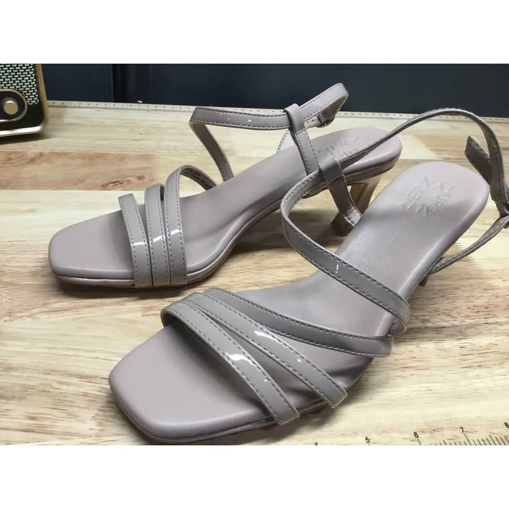 Naturalizer Galaxy Women 8.5 M Gray Patent Leather Open Toe Strappy Dress Sandal - Image 4