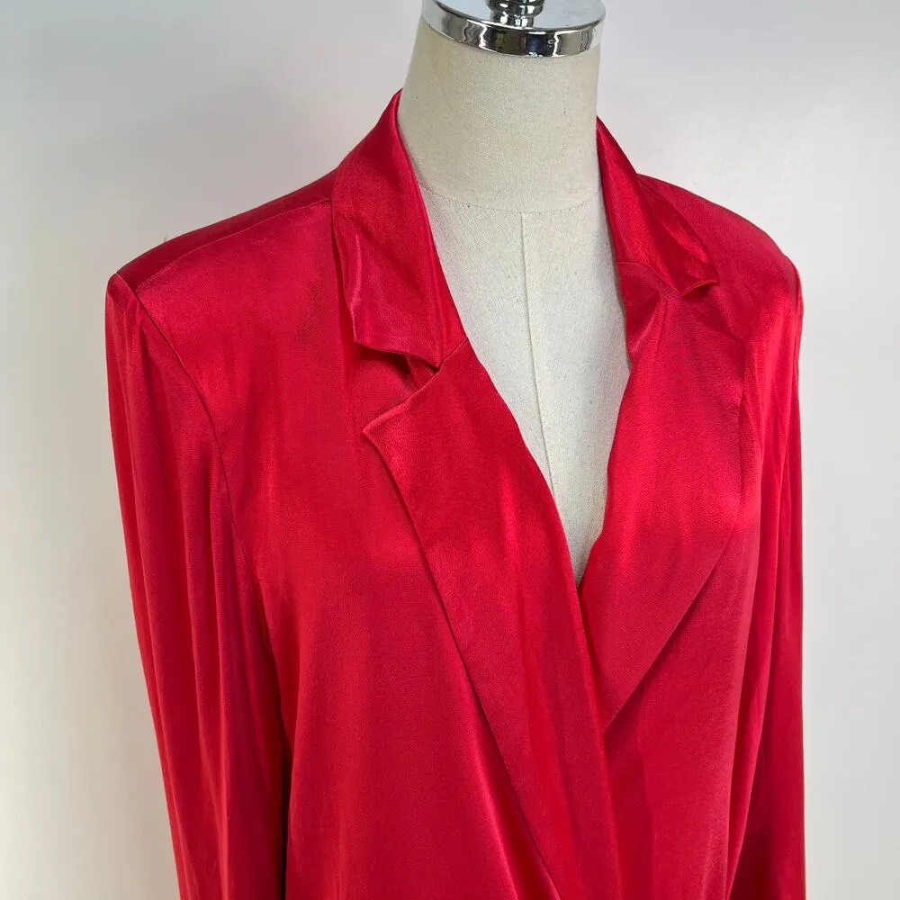 Meshki  Aspyn Satin Blazer Jacket Red - Image 6