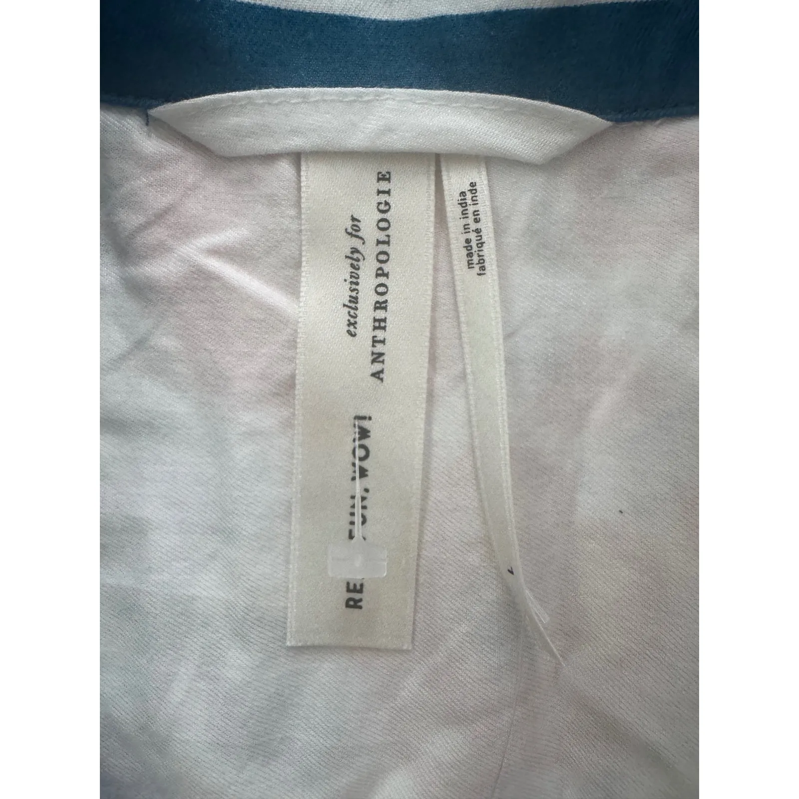 Anthropologie Real Fun Wow Embroidered Floral Top White Large Boho Cottagecore - Image 3