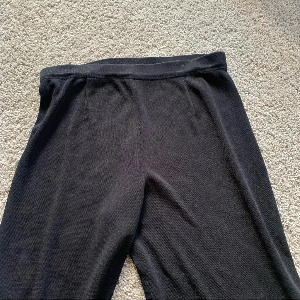 Exclusively Misook Black Straight Leg Knit Pants Size Medium FLAWS - Image 4