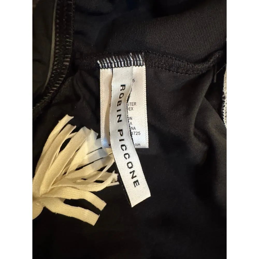 Robin Piccone Tiena Tee Bikini Top - Black/Cream - M - Image 6