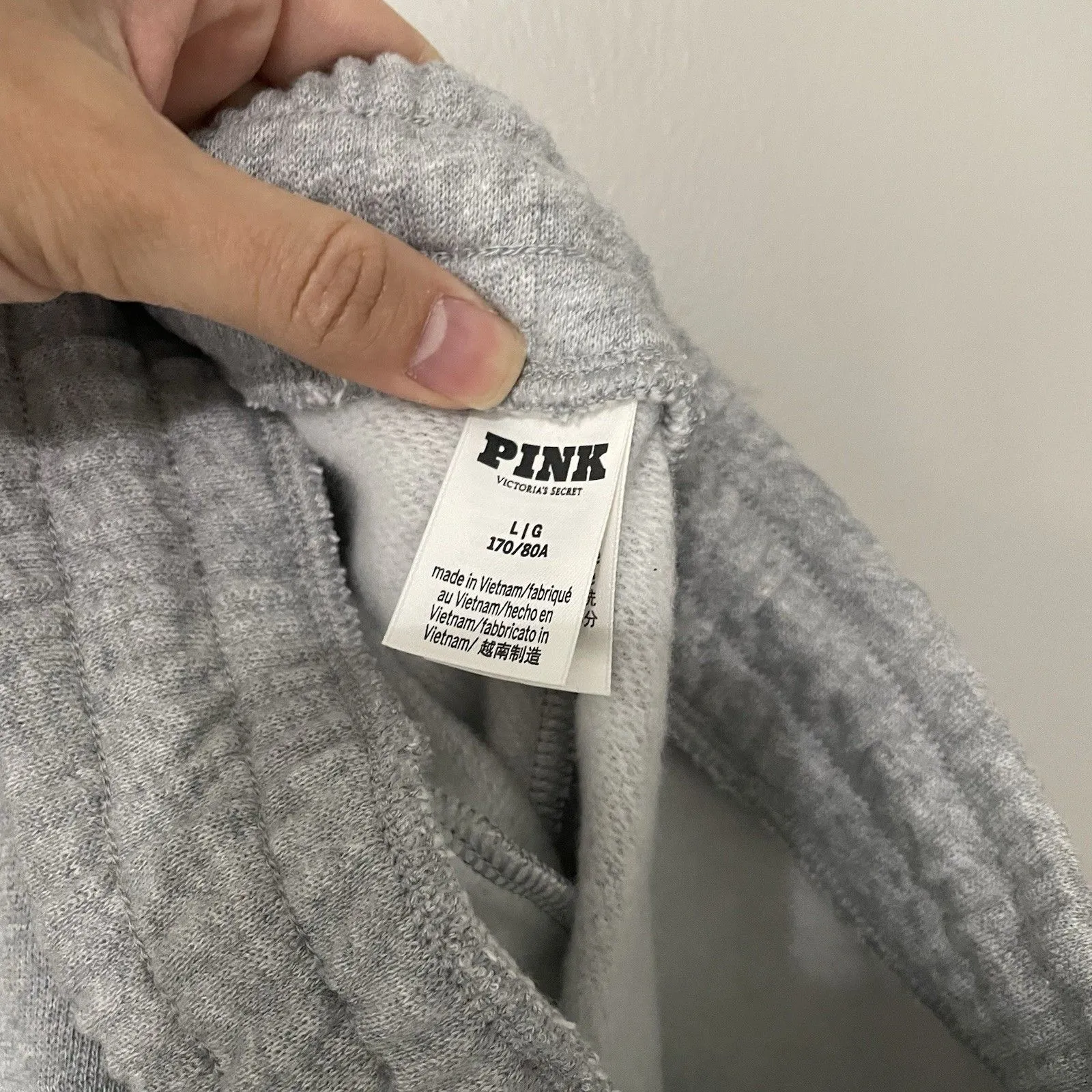 Victoria's Secret Pink Size L Gray Drawstring Sweat Shorts Lounge Cozy - Image 3