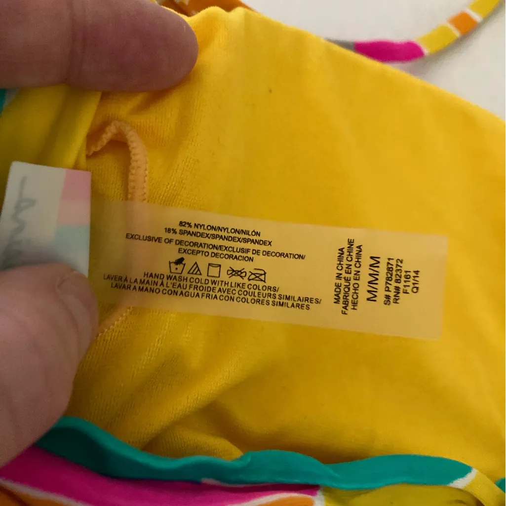 🌞NWT Raisins Multicolor Abstract Print Bandeau Top with Bottoms A - Image 3