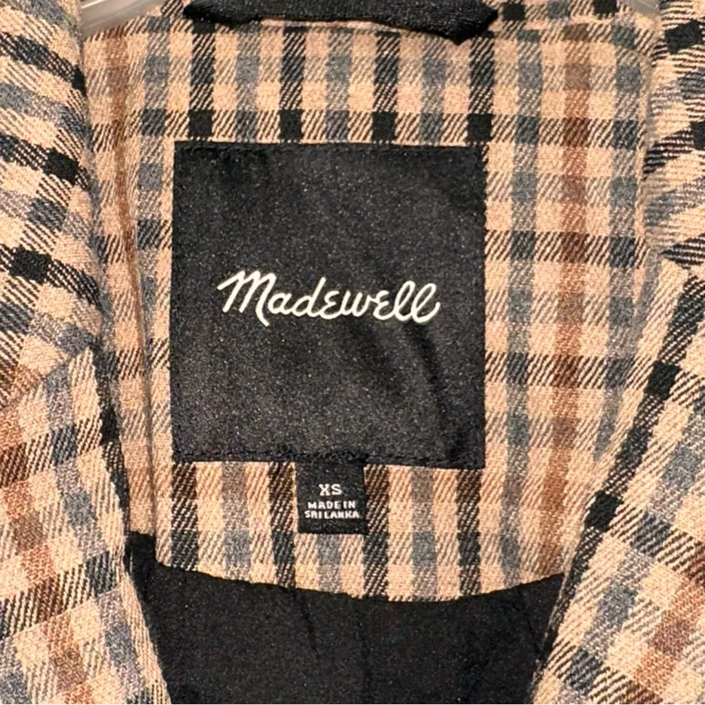 Madewell Dorset Blazer in Coster Plaid Slouchy office chic XS - Image 8