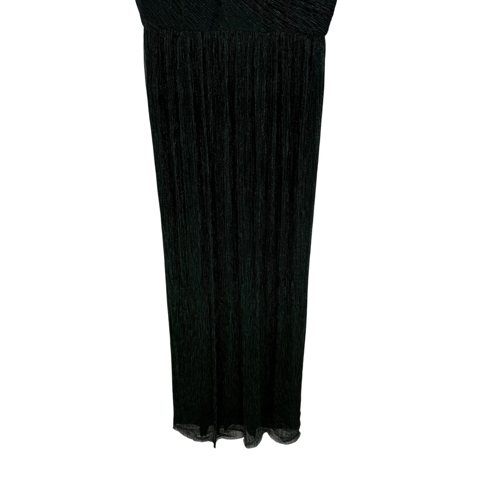 After Six Dramatic Ruffle Edge Convertible Strap Metallic Pleated Maxi Dress - Image 7