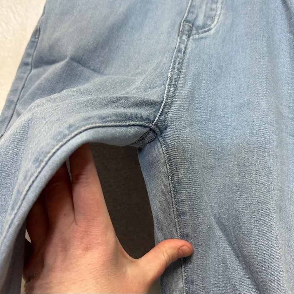 Shein High Rise Distressed Light Wash‎ Flared Jeans Size S (4) - Image 7