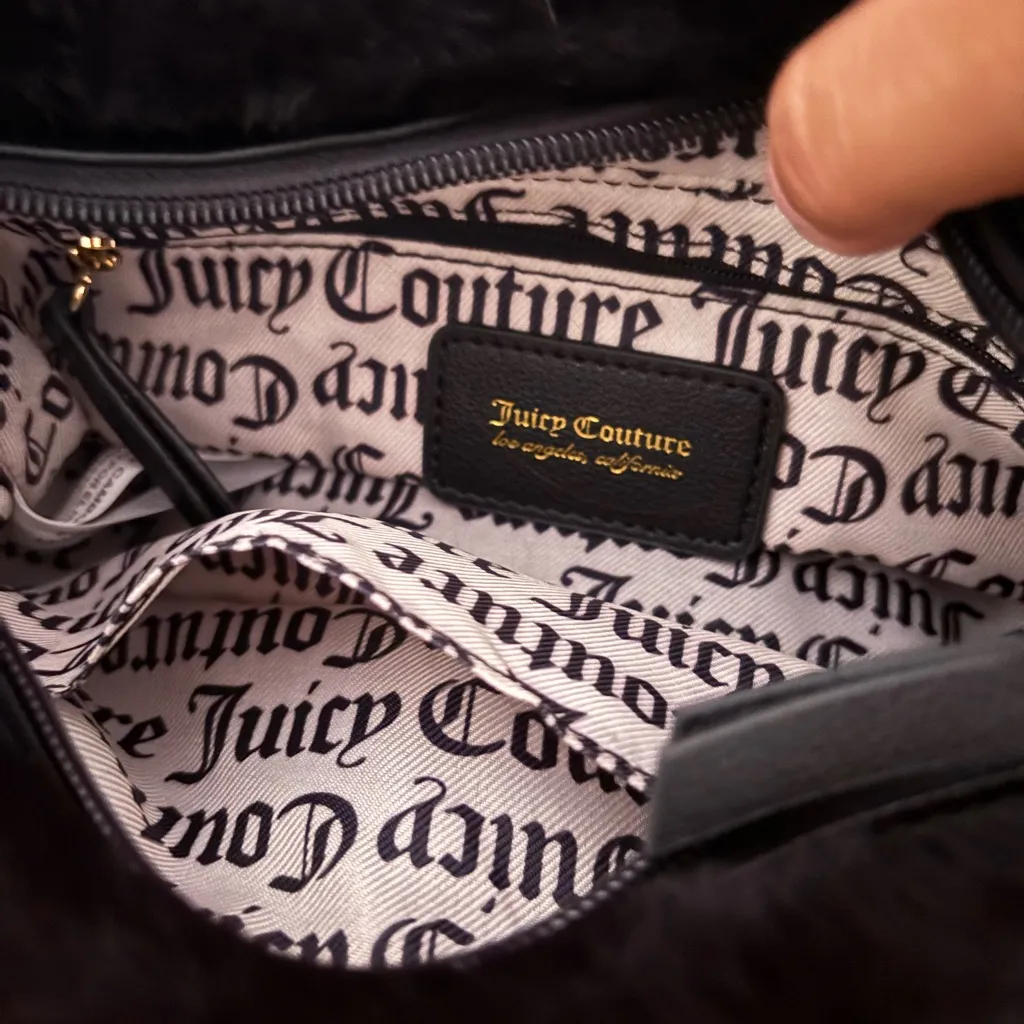 Juicy Couture Black Faux Fur Bag - Image 5