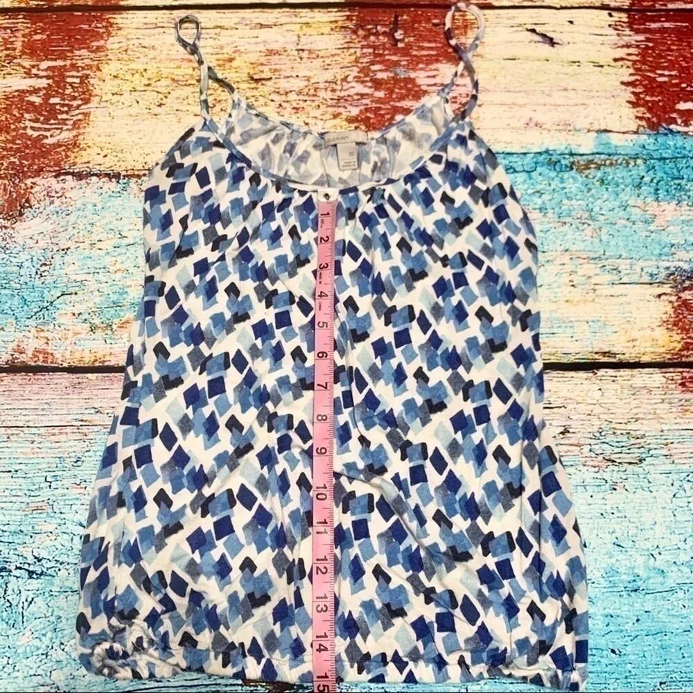 OLD NAVY Blue White Confetti Sleeveless Scoop Neck Blouse Size XS - Image 8
