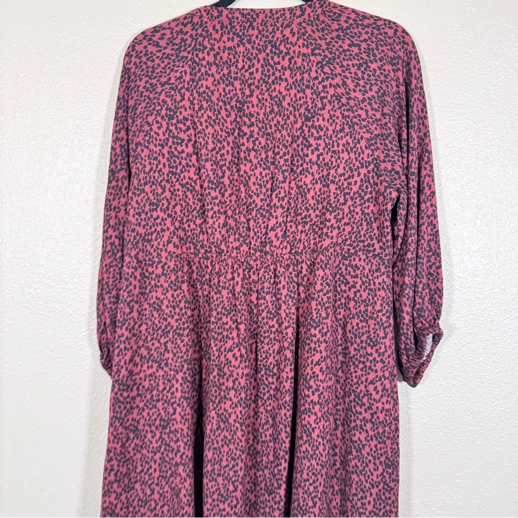 The Nines By Hatch Leopard Print Maternity Knee Length Dress Womens L Modest Red Size L - Image 5
