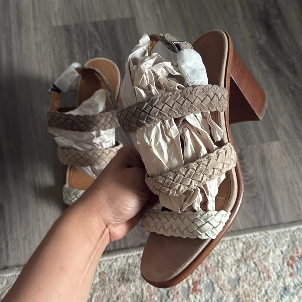 Frye Strap Braided Heeled Sandals 10M New Women’s Strappy Block Leather - Image 5