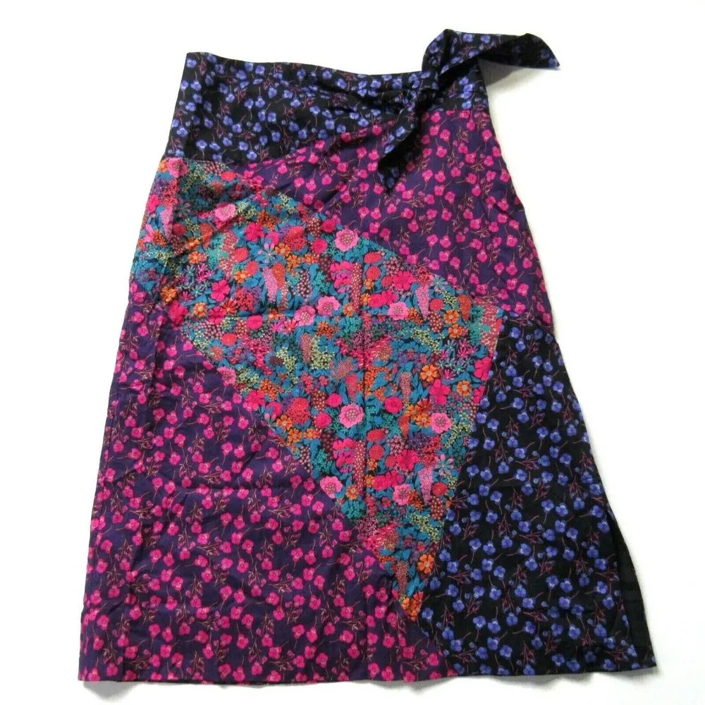 NWT J.Crew Tie-waist Midi in Liberty Mixed Print Patchwork Floral Skirt 0 - Image 2