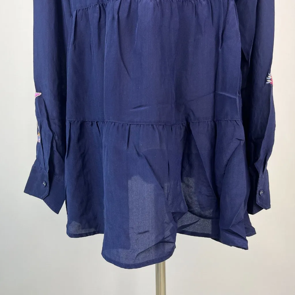 $398 NWOT Johnny Was ALESA TIERED Embroidered Floral Tunic Shirt Blouse Sz S - Image 8
