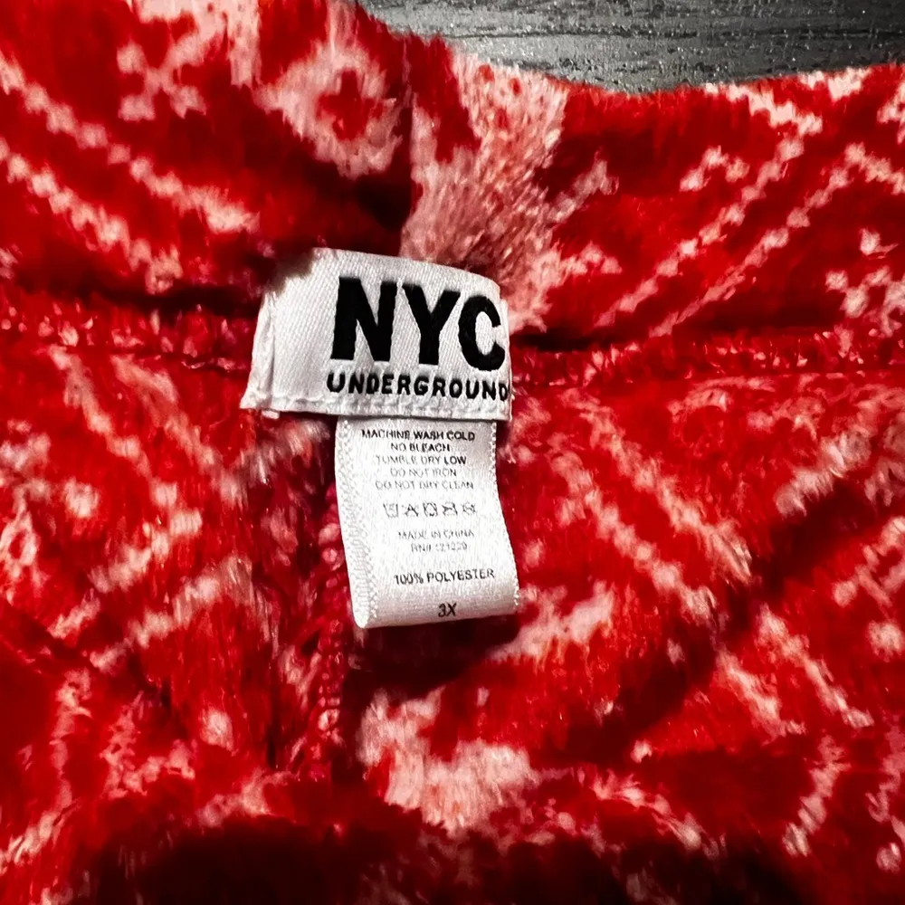 NWT fuzzy pajama bottoms! NYC Underground size 3X White - Image 4