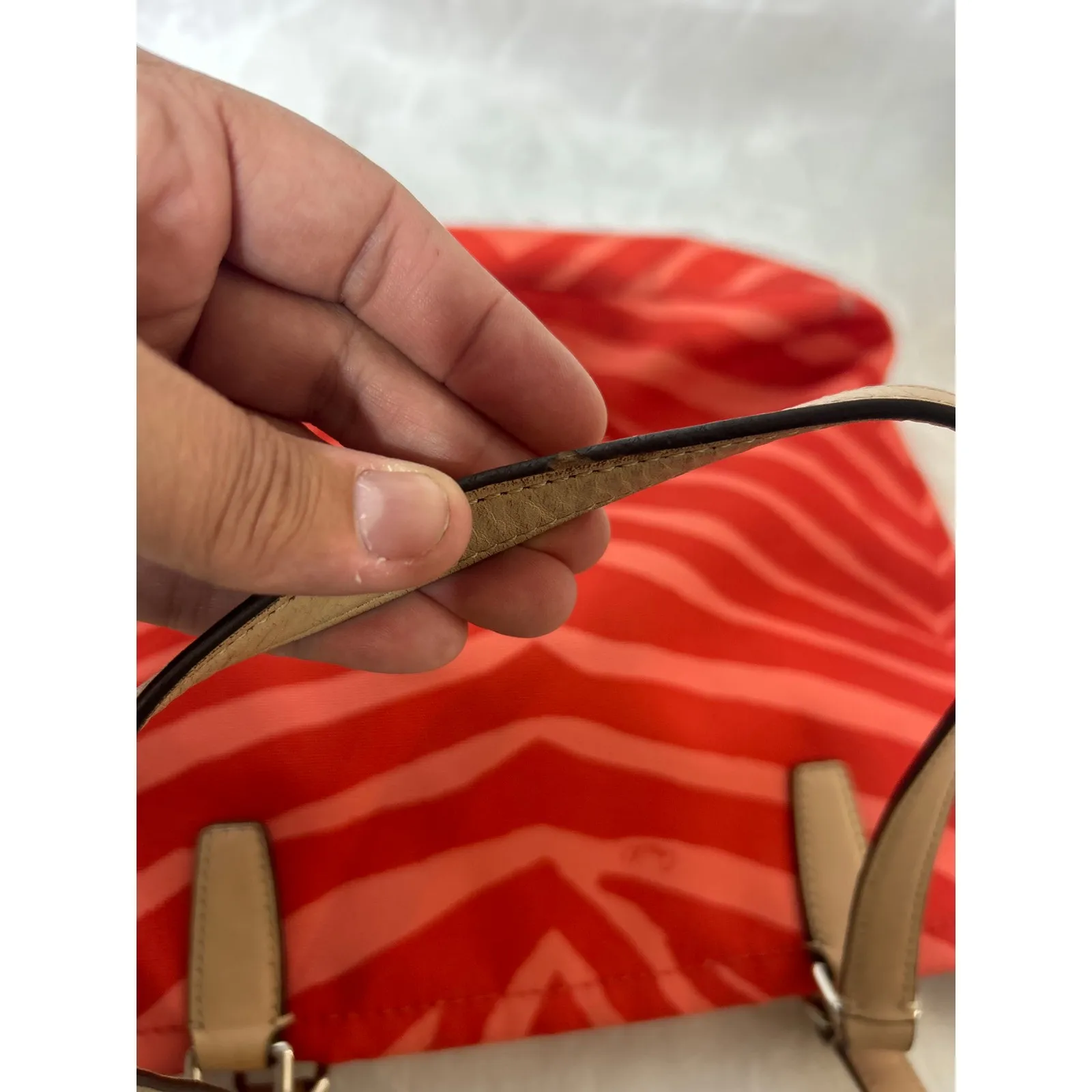 Coach Purse K1380-F23283 Coral Zebra Print Canvas Shoulder Bag - Image 12