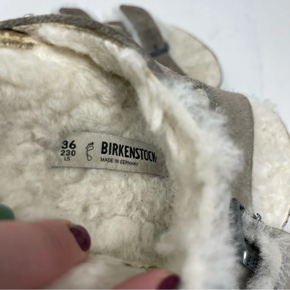 BIRKENSTOCK Arizona Shearling in Iron grey & Natural sz 36 L 5 - Image 6
