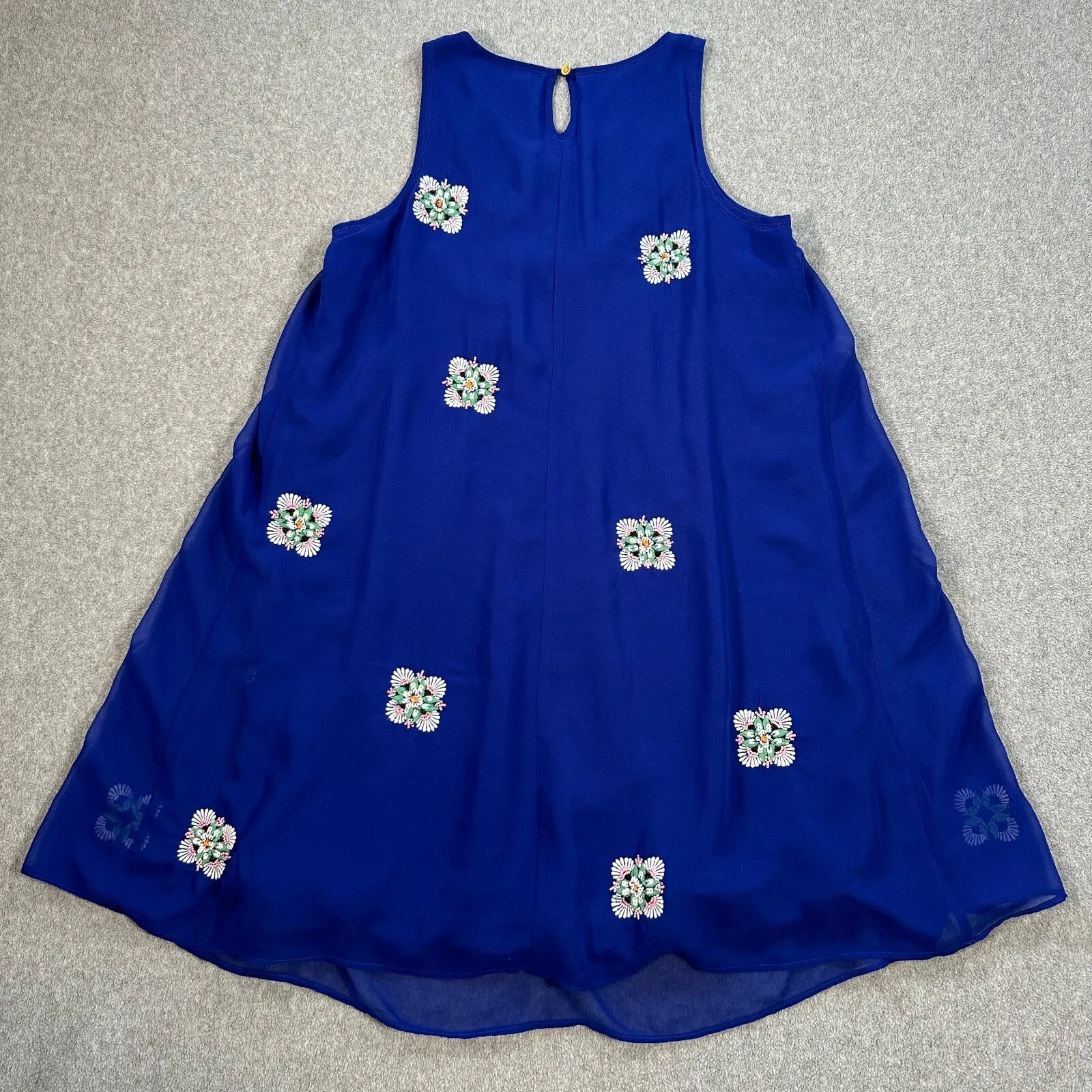 Leifsdottir Anthropologie Amapola Swing Dress Size 4 Blue Beaded Embroidered - Image 7