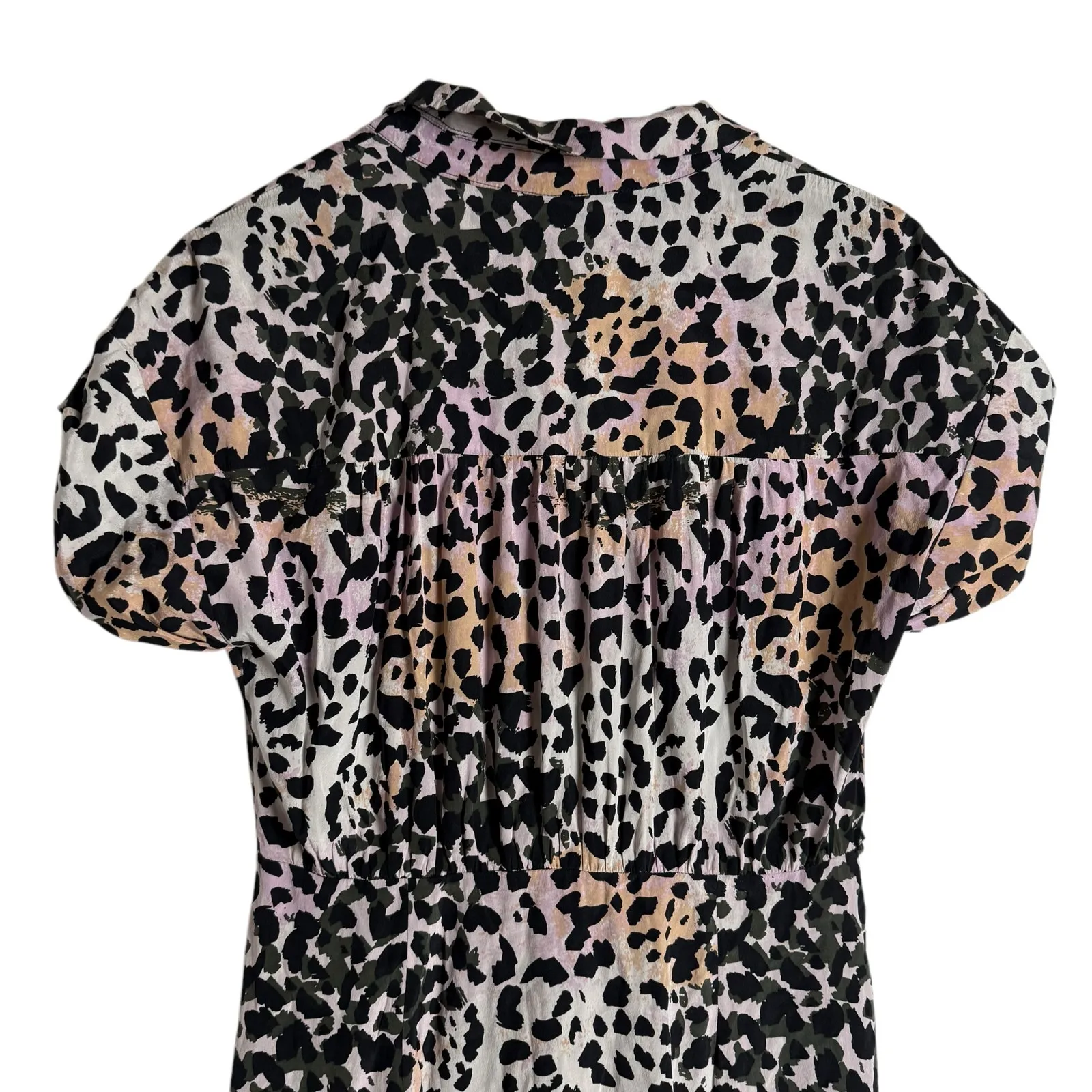 Veronica Beard Amani Animal Print Short Sleeve Shirt Midi Dress Size 6 - Image 12