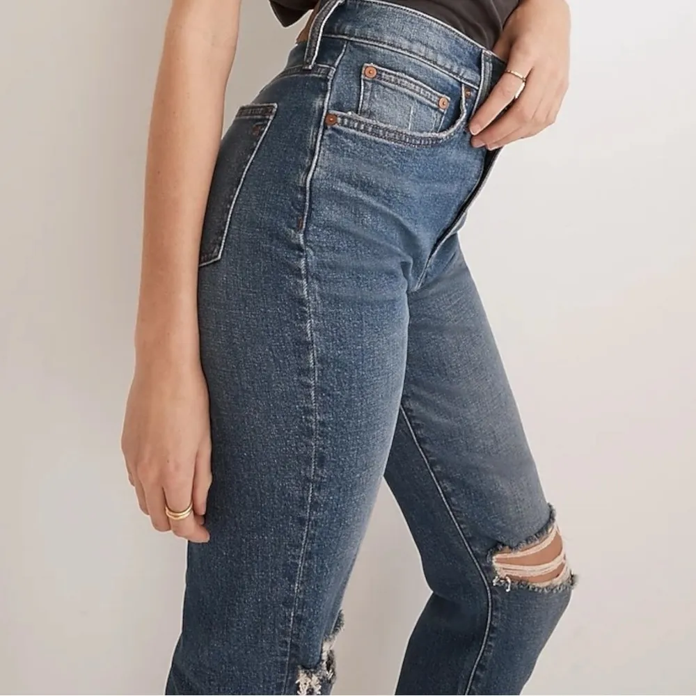 Madewell Jeans 27 The Perfect Vintage Crop Jean Gooding Wash Knee-Rip Edition - Image 6