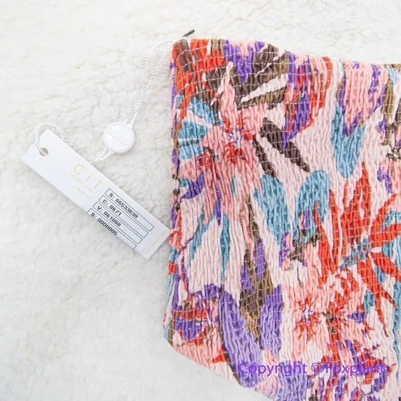 NEW Free People Citrine Dakota aloha blooms‎ floral bikini bottom, size M Purple Size M - Image 12