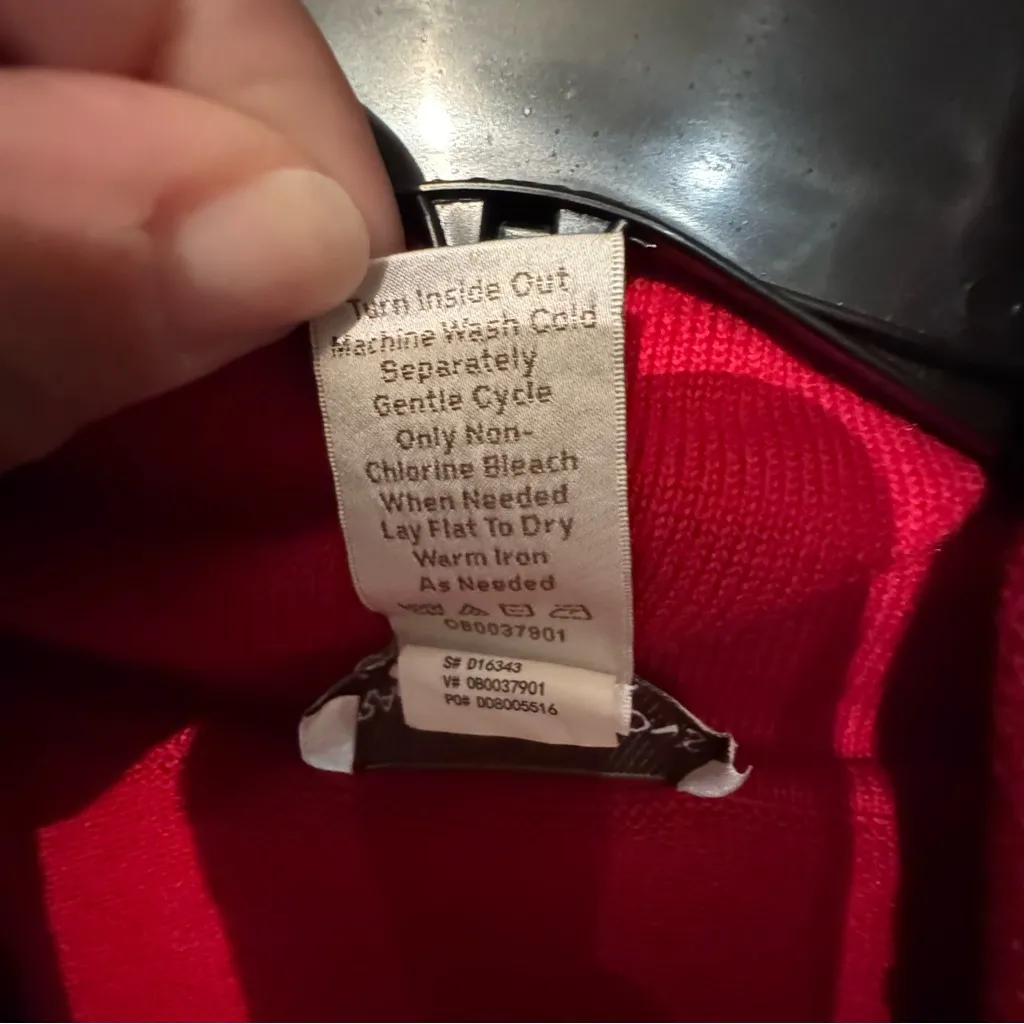 DRAPERS & DAMON Red Cowl Neck Sweater with Embellishments Christmas Tree Design Size 1X - Image 7