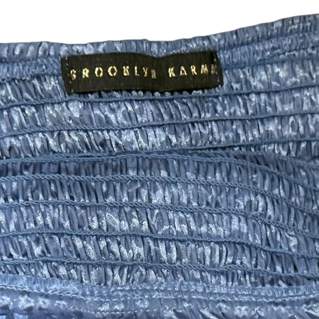 Brooklyn Karma  Strapless Top, Hankerchief Y2K Top Womens Size Medium Blue - Image 5