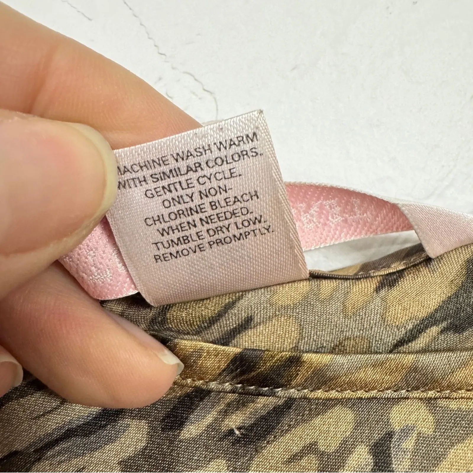 Victoria Secret Brown Animal Print Camisole Tank Top Women’s M Glam Satin Blouse - Image 6